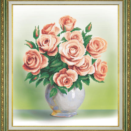DIY Beadwork kit "Cream roses"