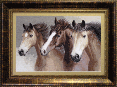 DIY Counted Cross Stitch Kit "Free horses"