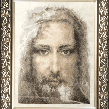DIY Counted Cross Stitch Kit "Sacred relic of Christians - Turin Shroud - truthful image of Our Lord Jesus Christ"