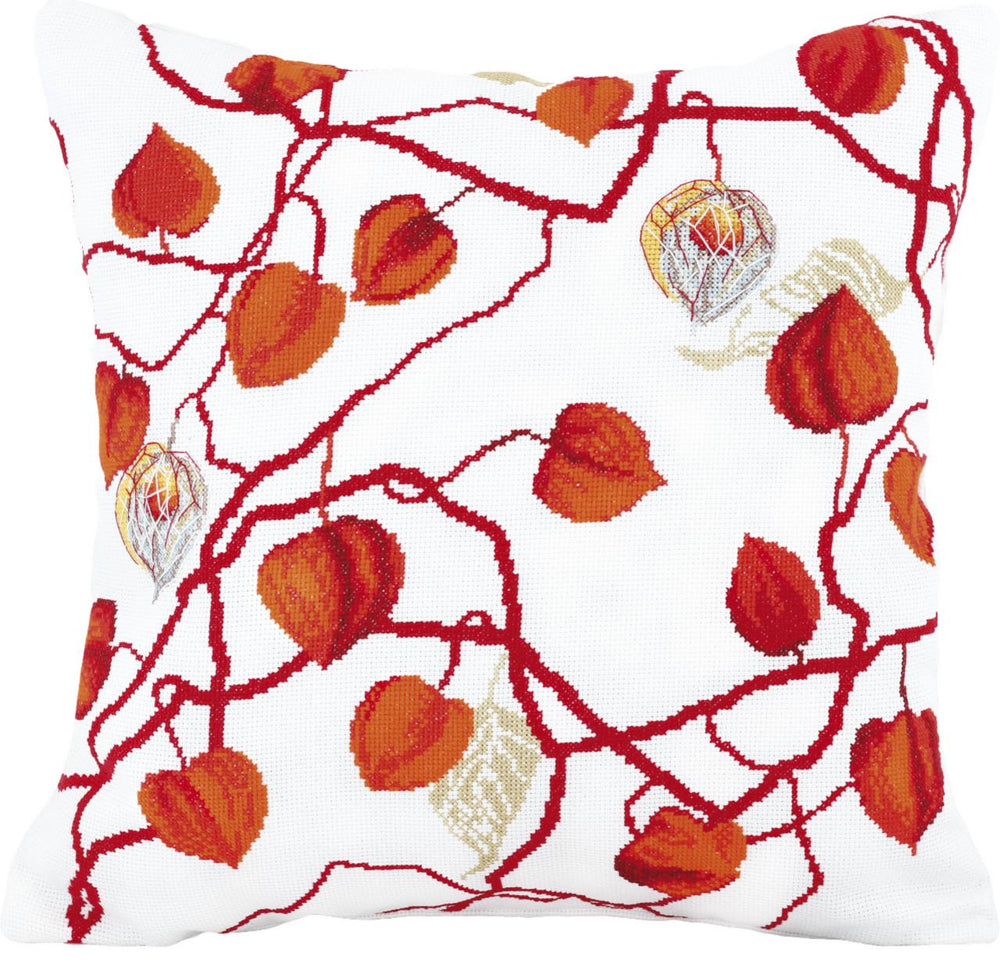DIY Counted Cross Stitch Pillow Kit "Physalis"