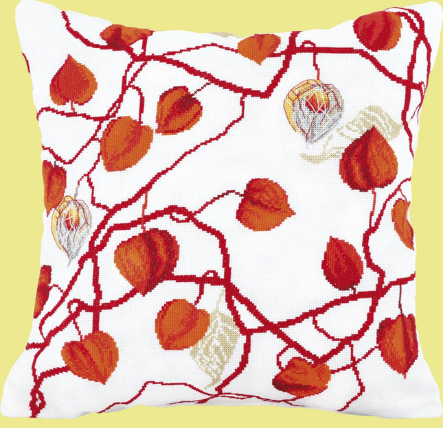 DIY Counted Cross Stitch Pillow Kit "Physalis"