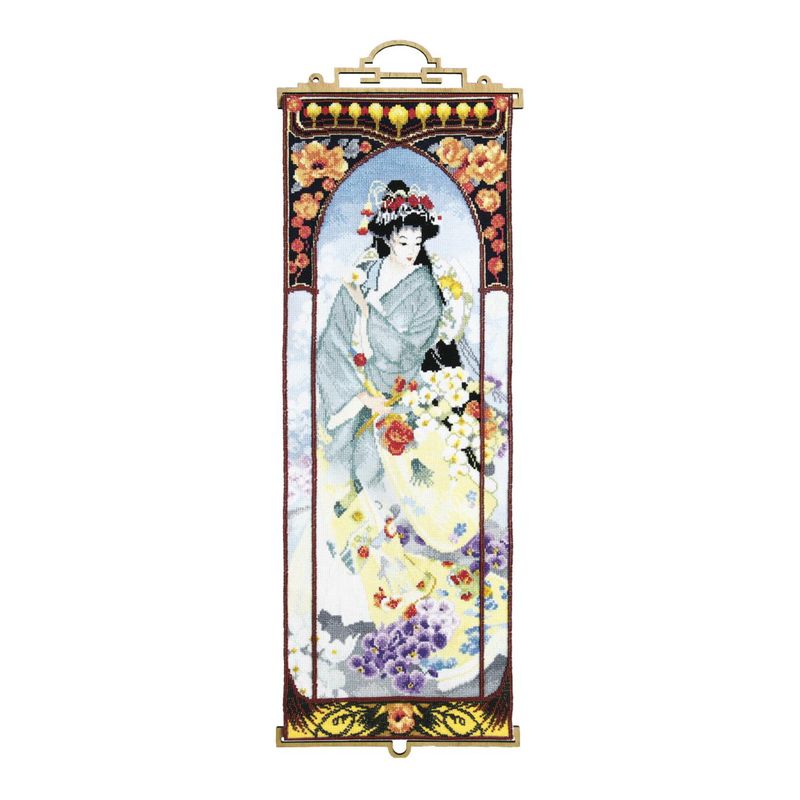 DIY Counted Cross Stitch Kit "Geisha with orchids"