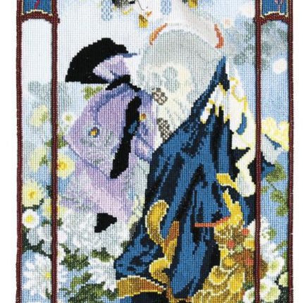DIY Counted Cross Stitch Kit "Geisha with chrysanthemums"