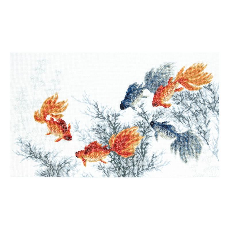 DIY Counted Cross Stitch Kit "Goldfishes. Fulfillment of five desires"