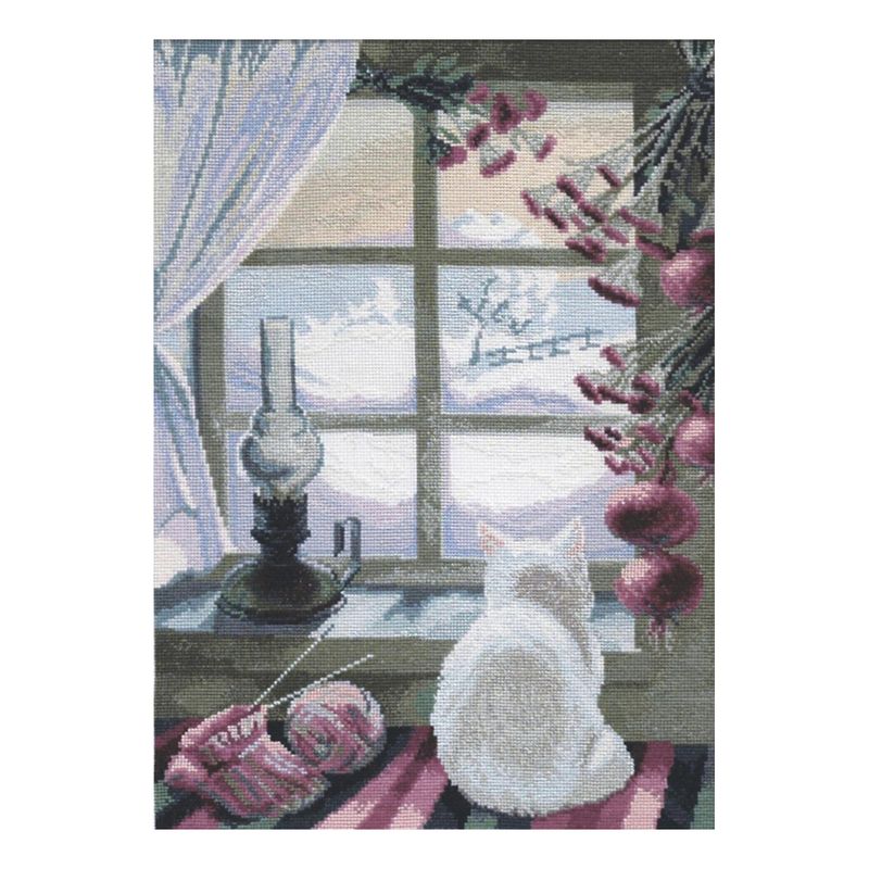 DIY Counted Cross Stitch Kit "Cat at the window"