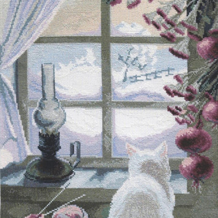DIY Counted Cross Stitch Kit "Cat at the window"