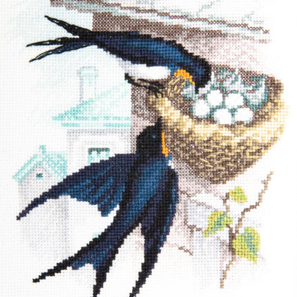 DIY Counted Cross Stitch Kit "Swallow nest"