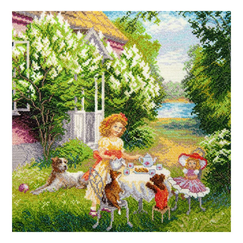 DIY Counted Cross Stitch Kit "Tea party"
