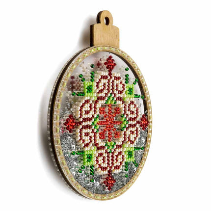 DIY Bead embroidery kit on a plastic base "Christmas ball Snowflake"