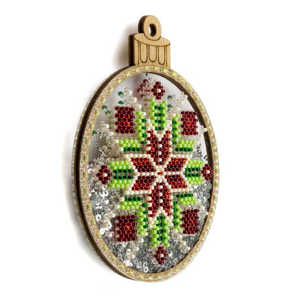 DIY Bead embroidery kit on a plastic base "Christmas ball Snowflake"