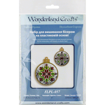 DIY Bead embroidery kit on a plastic base "Christmas ball Snowflake"