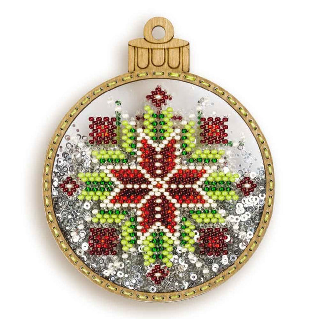 DIY Bead embroidery kit on a plastic base "Christmas ball Snowflake"