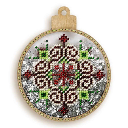 DIY Bead embroidery kit on a plastic base "Christmas ball Snowflake"