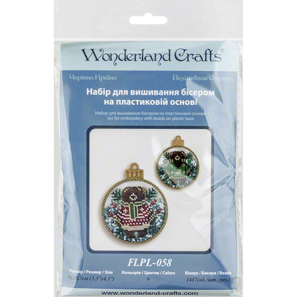 DIY Bead embroidery kit on a plastic base "Christmas ball Bear "
