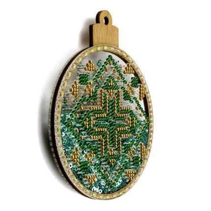 DIY Bead embroidery kit on a plastic base "Christmas ball"