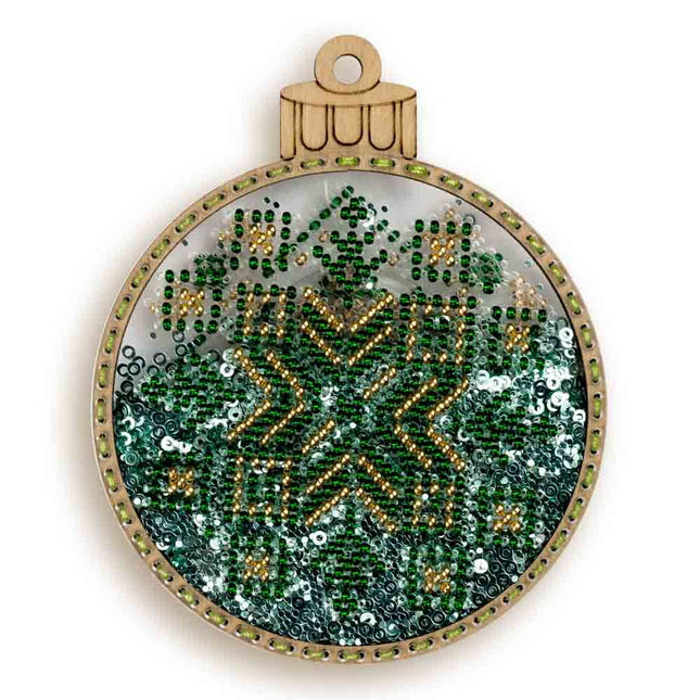 DIY Bead embroidery kit on a plastic base "Christmas ball"