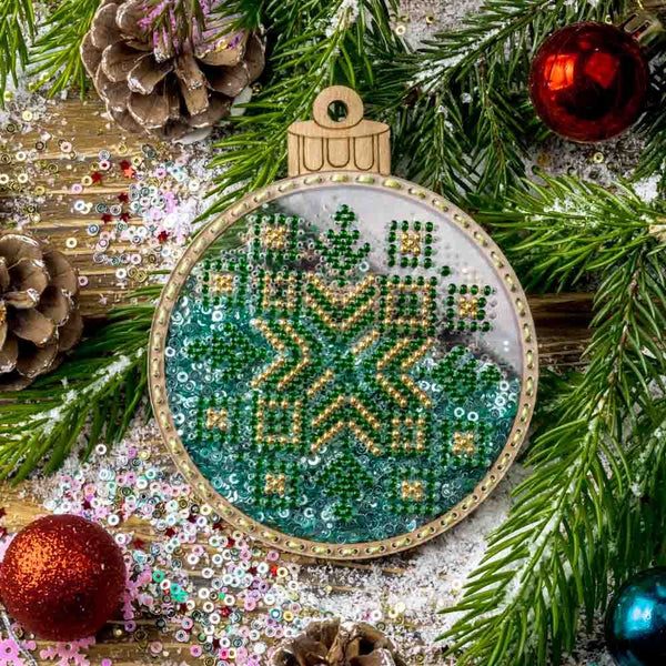 DIY Bead embroidery kit on a plastic base "Christmas ball"