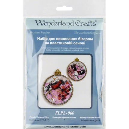 DIY Bead embroidery kit on a plastic base "Christmas bird"
