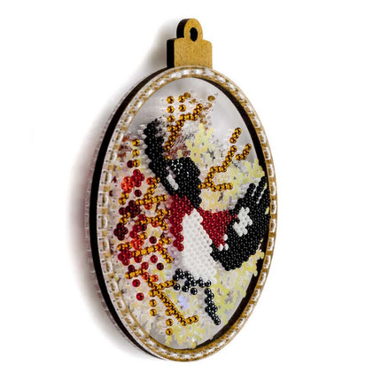 DIY Bead embroidery kit on a plastic base "Christmas bird"