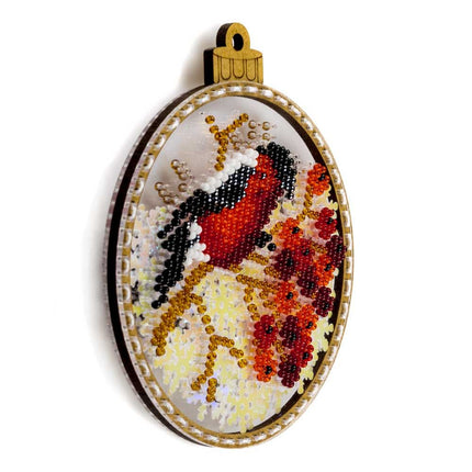 DIY Bead embroidery kit on a plastic base "Christmas bird"