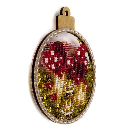 DIY Bead embroidery kit on a plastic base "Christmas ball Santa"