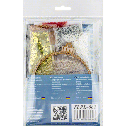 DIY Bead embroidery kit on a plastic base "Christmas ball Santa"