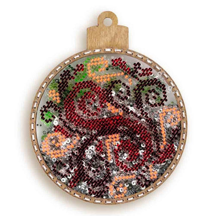 DIY Bead embroidery kit on a plastic base "Christmas ball"