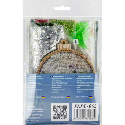 DIY Bead embroidery kit on a plastic base "Christmas ball"