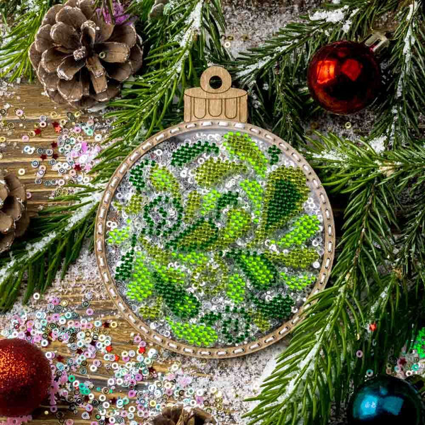 DIY Bead embroidery kit on a plastic base "Christmas ball"