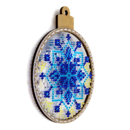 DIY Bead embroidery kit on a plastic base "Christmas ball Snowflake"