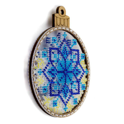 DIY Bead embroidery kit on a plastic base "Christmas ball Snowflake"