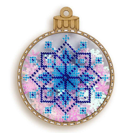 DIY Bead embroidery kit on a plastic base "Christmas ball Snowflake"