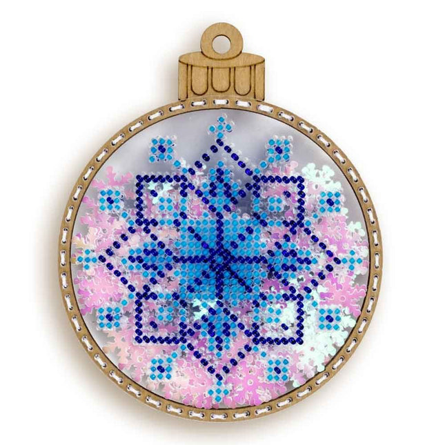 DIY Bead embroidery kit on a plastic base "Christmas ball Snowflake"