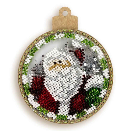 DIY Bead embroidery kit on a plastic base "Christmas ball Snowman"