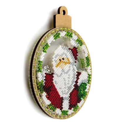 DIY Bead embroidery kit on a plastic base "Christmas ball Snowman"