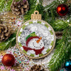 DIY Bead embroidery kit on a plastic base "Christmas ball Snowman"