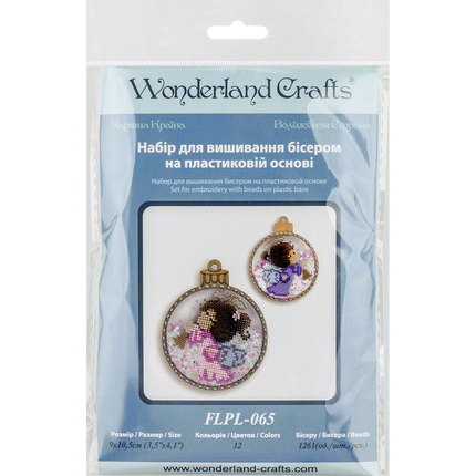 DIY Bead embroidery kit on a plastic base "Christmas ball Angel"