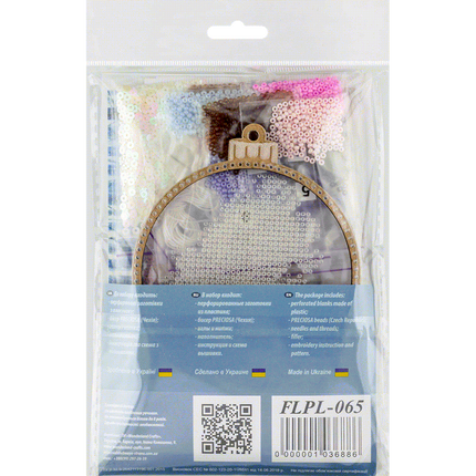 DIY Bead embroidery kit on a plastic base "Christmas ball Angel"