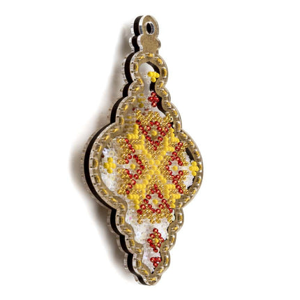 DIY Bead embroidery kit on a plastic base "Christmas Icicle"