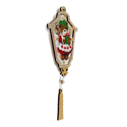 DIY Bead embroidery kit on a plastic base "Santa bear"