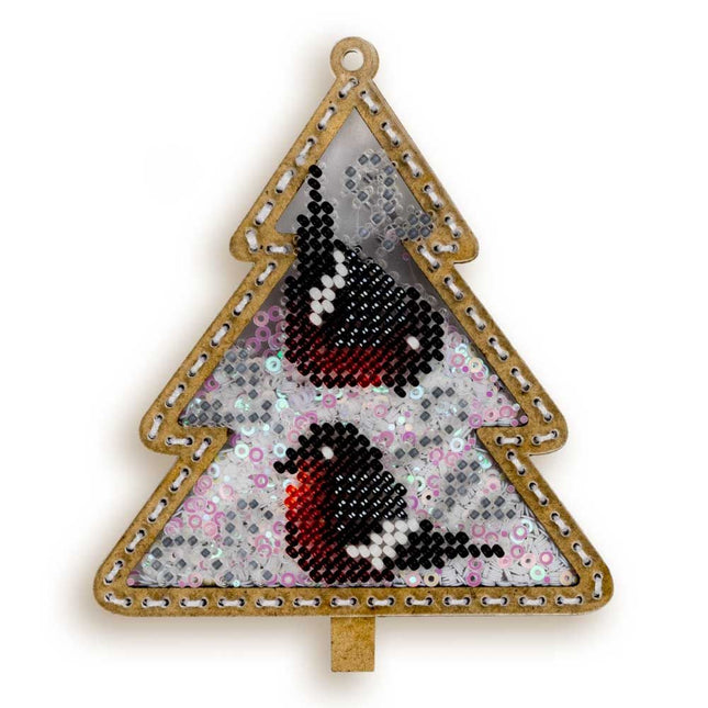DIY Bead embroidery kit on a plastic base "Christmas tree"