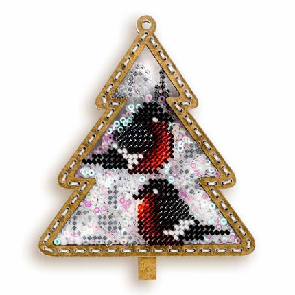 DIY Bead embroidery kit on a plastic base "Christmas tree"