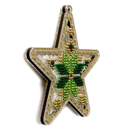 DIY Bead embroidery kit on a plastic base "Christmas star"
