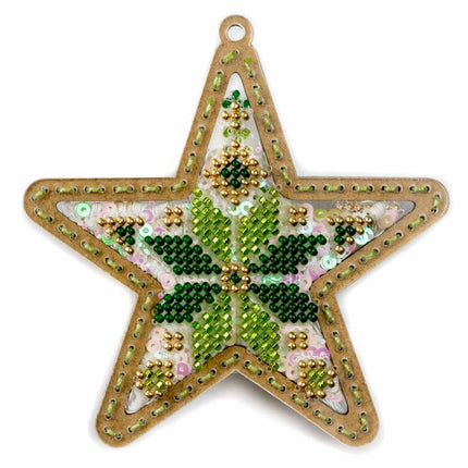 DIY Bead embroidery kit on a plastic base "Christmas star"