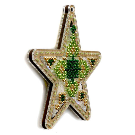 DIY Bead embroidery kit on a plastic base "Christmas star"