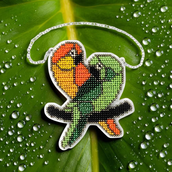 Bead embroidery kit on a plastic base 