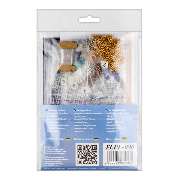 Bead embroidery kit on a plastic base 