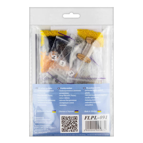 Bead embroidery kit on a plastic base 