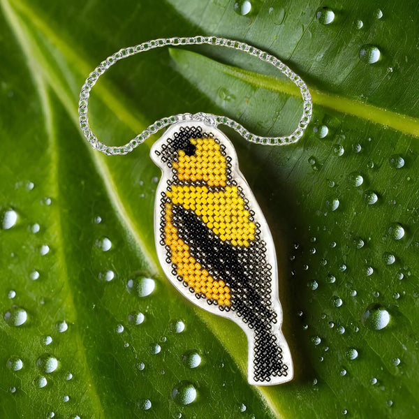 Bead embroidery kit on a plastic base 