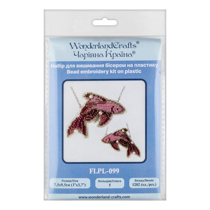 DIY Bead Embroidery Kit "Red Koi" Sea Creatures